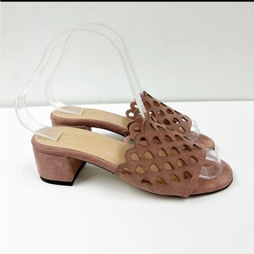 Coach and Four Rahel Antique rose dusty pink laser cut sandals